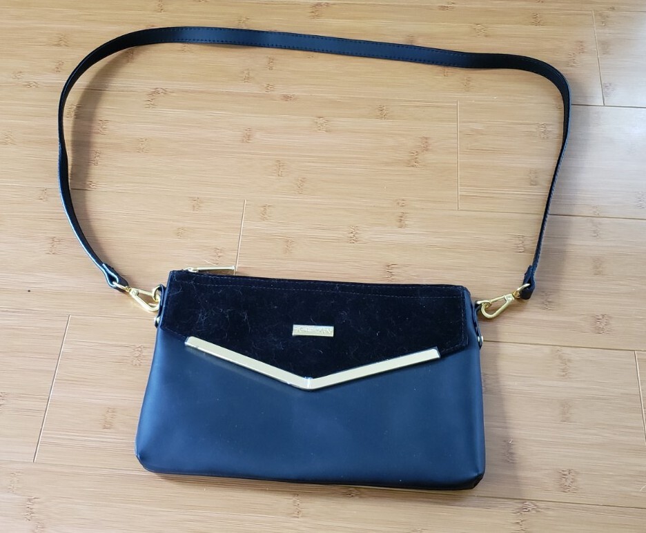 Joy & Iman Leather Crossbody Flip/Zip Top Purse/Satchel/Bag Black