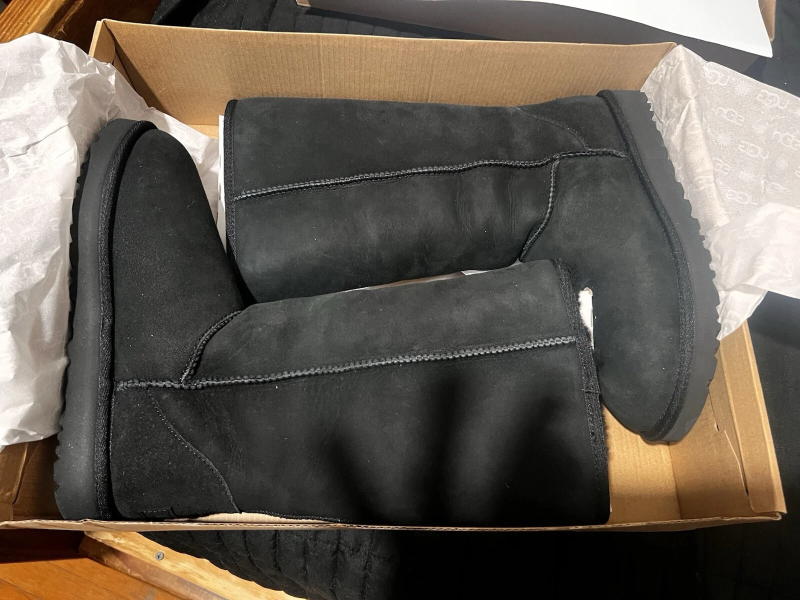 Nuovo Stivali invernali UGG donna classici alti II Nero Taglia 8