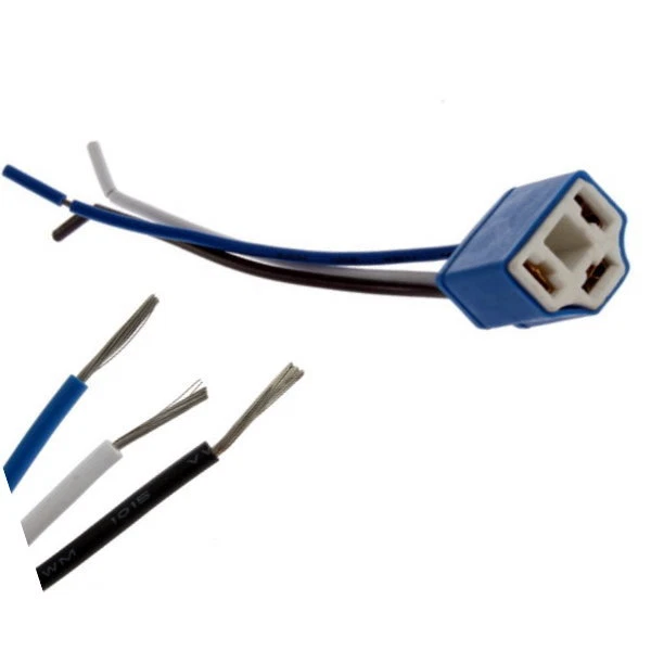 H4 9003 HEADLIGHT Ceramic SOCKET PLUG extension connector 12V - UK SELLER #799