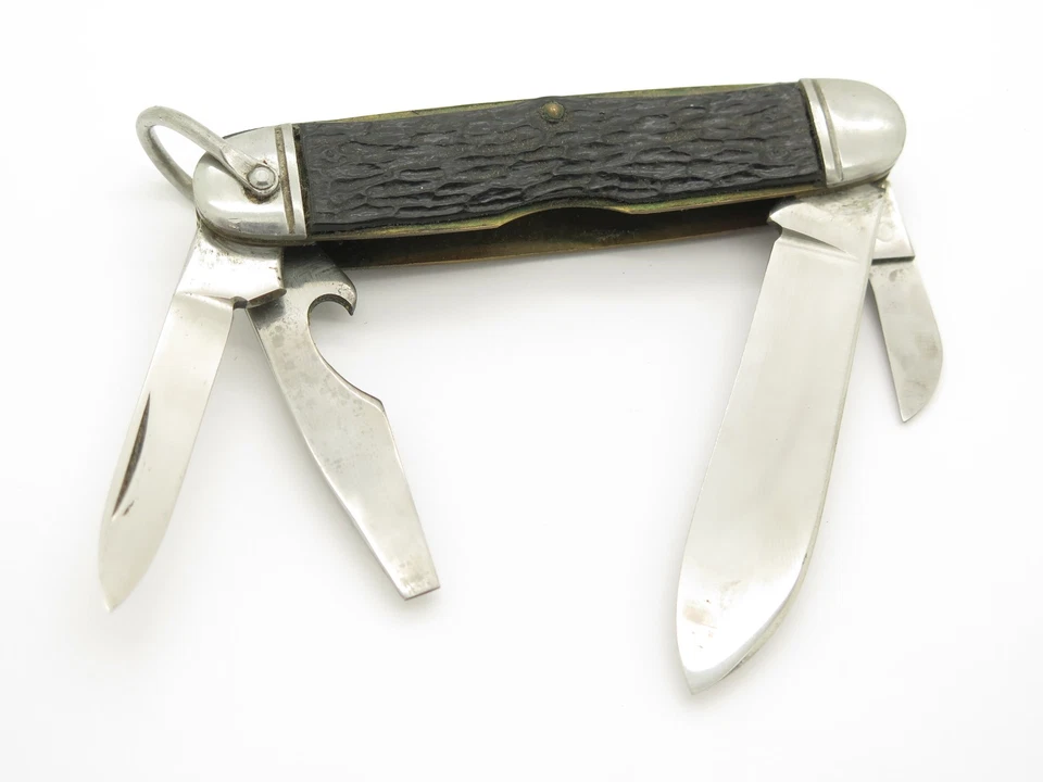 Cuchillo de campamento de bolsillo plegable multiherramienta Camillus New York vintage años 40-50 Foto 2 de 4