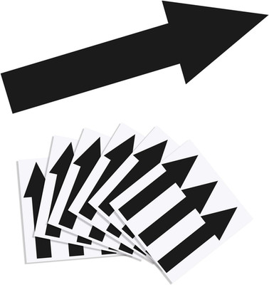 15 Pack Black Arrow Stickers 8x2 Inch Waterproof PVC Floor Wall Direction Signs