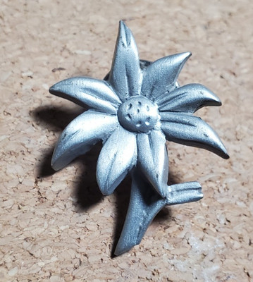 Pewter Vintage Flower Pin Badge by BALLOU REG'D 130 Years