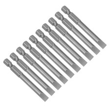 uxcell 10 Pcs 6mm Slotted Tip Magnetic Flat Head Screwdriver Bits 1/4 Inch He...