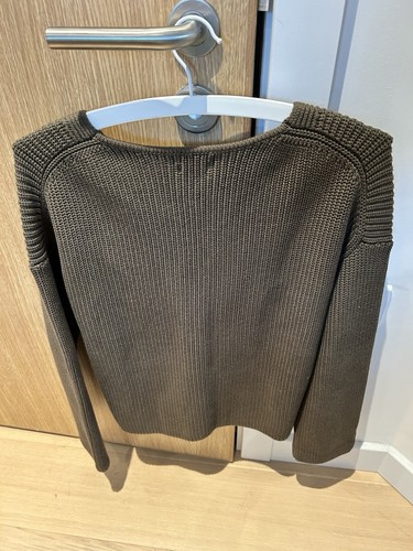 Massimo Dutti Khaki Boxy Cotton Sweater - Picture 2 of 6