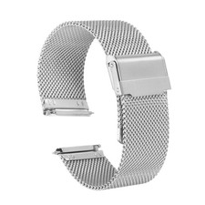 316L Stainless Steel Mesh Watch Band 22mm Quick Release Adjust Strap (Silver)