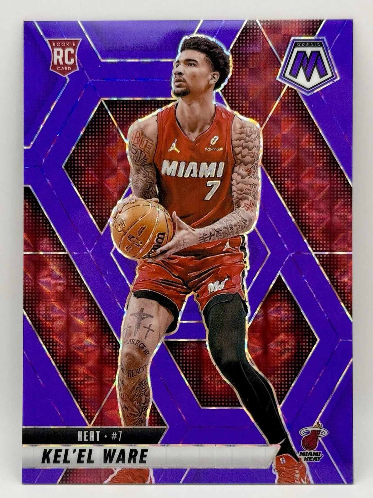 2024-25 Panini Mosaic - Kel'el Ware #232 Fluorescent Purple Prizm /249 (RC)