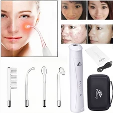 High Frequency Wand – Anti-Aging, Acne, Neon, Portable With 4 Glass Tubes
