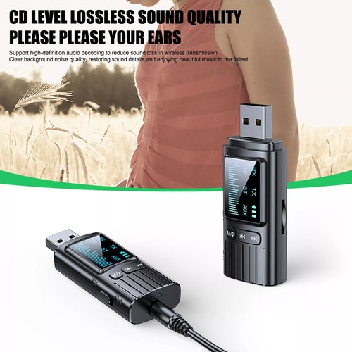 2 in 1 Wireless Bluetooth Transmitter Receiver Adapter Audio 3.5mm Jack Aux - Afbeelding 19 van 23
