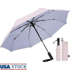 Heavy Duty Windproof Travel Umbrella Instant Dry Auto Open Close UPF 100 New