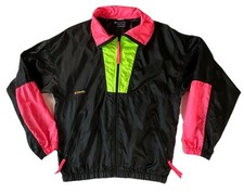 Vintage Columbia Women's Black  Neon Full Zip Lightweight Jacket M