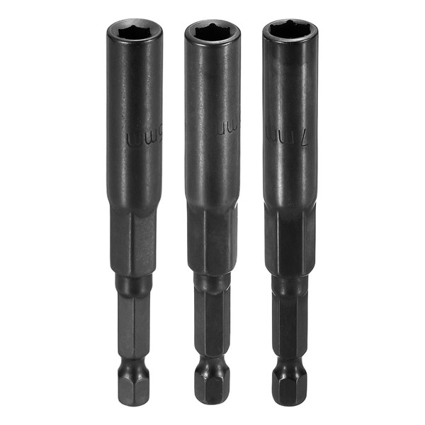 "3X Nussdreher 5.5+6+7Mm 1/4\" 3.15\" Set Schwarz"-image