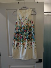 Anthropologie Maeve Womens Tea Garden Cream Floral Dress Size 8 Lined