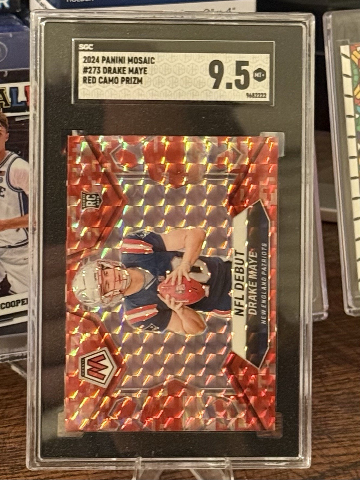 2024 Mosaic #273 Drake Maye RC Red Camo PRIZM SGC 9.5 MT+