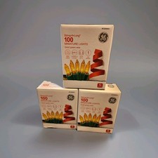 NEW  3 sets GE String A Long 100 ct Mini Yellow/Gold Lights - FREE SHIP 