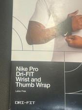Nike Pro DriFit Wrist And Thumb Wrap Black White Logo One Size New In Box