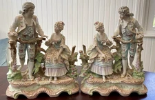 Antique Dresden Porcelain Figurines Man and Woman (set of 2 or sold seperately)