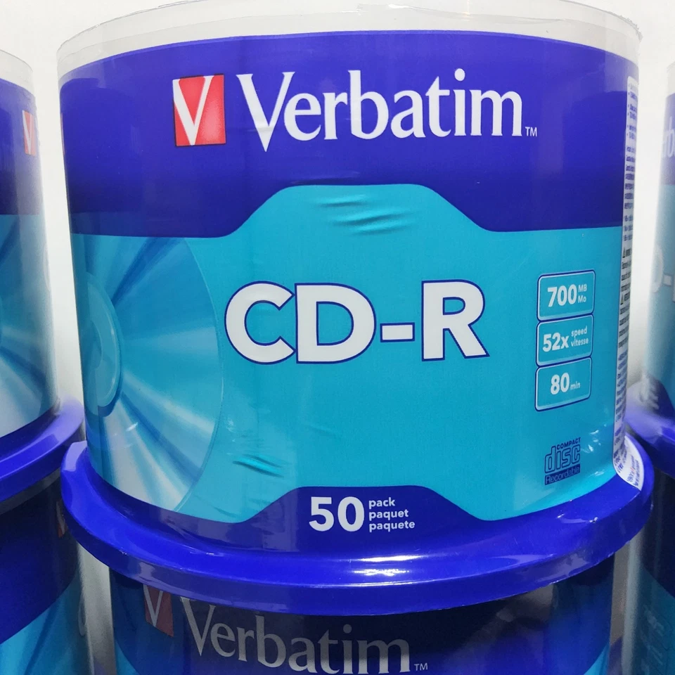 Set of 8 verbatim cD-R discs 700MB/80min 52x spindle silver 50/Pack 94691 office - Image 2 of 4