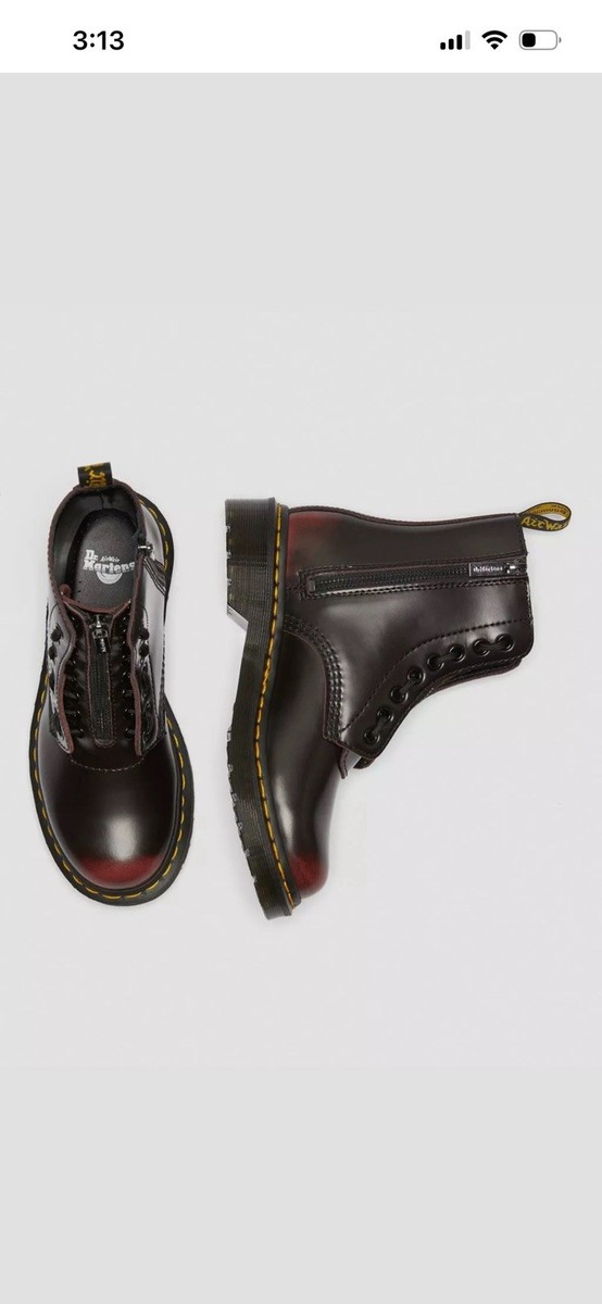 Dr. Martens 1460 Pascal Front Zip Combat Boots - Cherry Red