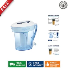 10-Cup Water Pitcher with 5-Stage Filter & Filter Change Alert