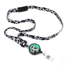 Lanyards for Women 19 Inch Ribbon ID Holder Badge Reels Breakaway Spotty Cow