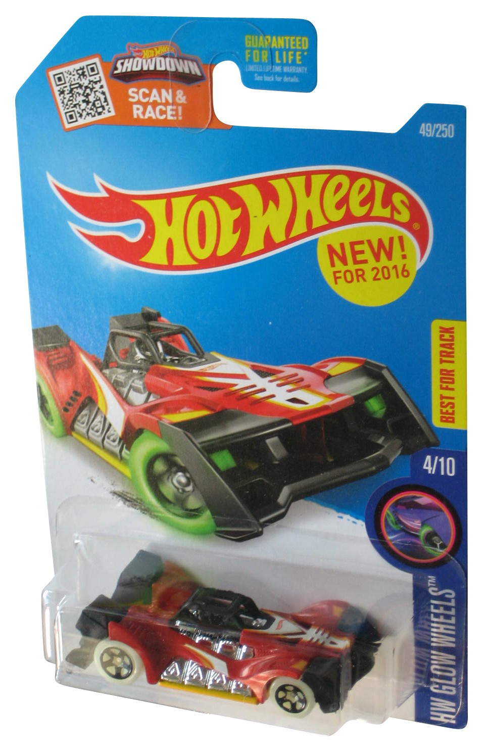 Hot Wheels HW Glow 4/10 (2016) Red Voltage Spike Toy Car 49/250