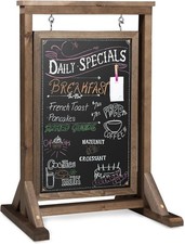 Rustic Double Sided Swinging Chalkboard Sidewalk Sign Barnwood Magnetic A Frame