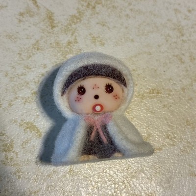 Monchichi Baby White Cloak Felt Mini  Figure Blind Box  Toy