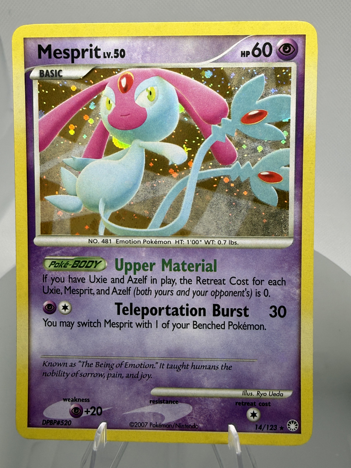 Mesprit 14/123 Holo Rare Mysterious Treasures Pokémon Card NM