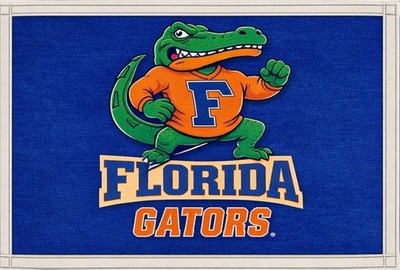 Florida Gators Rug Floor Mat NCAA Team Logo 12x8in Metal Sign Poster Mascot