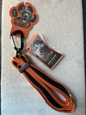 Nylon Padded Handles Dog Leash 6' Mighty Paw Orange Two Handles Carabiner Clip