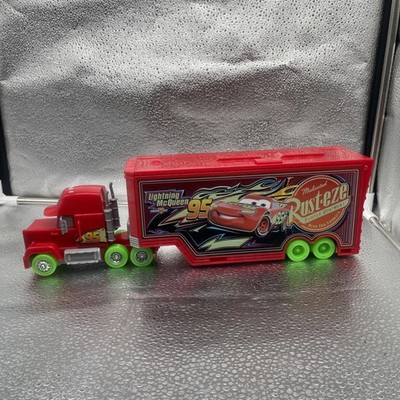 Disney Pixar Cars Lightning McQueen Mack Hauler Rust-eze Playset w/ Guido Mattel