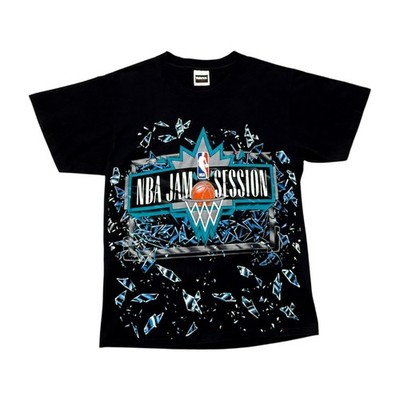 VTG 90s NBA JAM SESSION SHATTERED GLASS GRAPHIC T-SHIRT SIZE M MADE IN USA