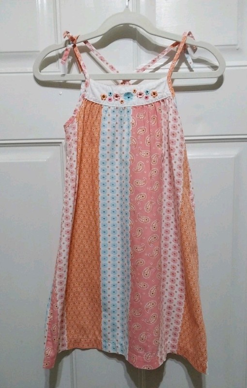 Carters Girls Size 4 Paisley And Floral Striped Sundress