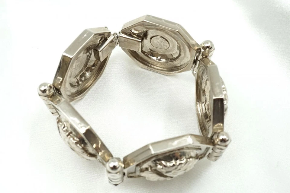 GIANNI VERSACE Vintage Medusa Brazalete Octágono Medalla Plata 2140j Foto 4 de 4