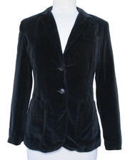 Vintage Merci Jrs Black Velvet Blazer Jacket S/M Women