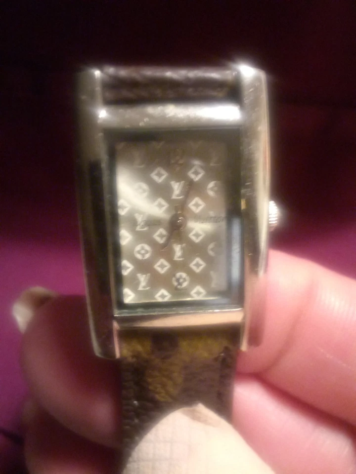 Ladies Louis Vuitton Vintage Watch Brown And Tan It's Working  - Image 3 of 4