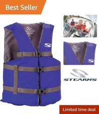 Classic Blue Life Jacket for Adults - USCG Approved PFD with Open-Sided Design