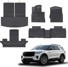 Floor Mats for Ford Explorer 2020-2025 2026 6-Seat 2nd Row Captain Seats ,