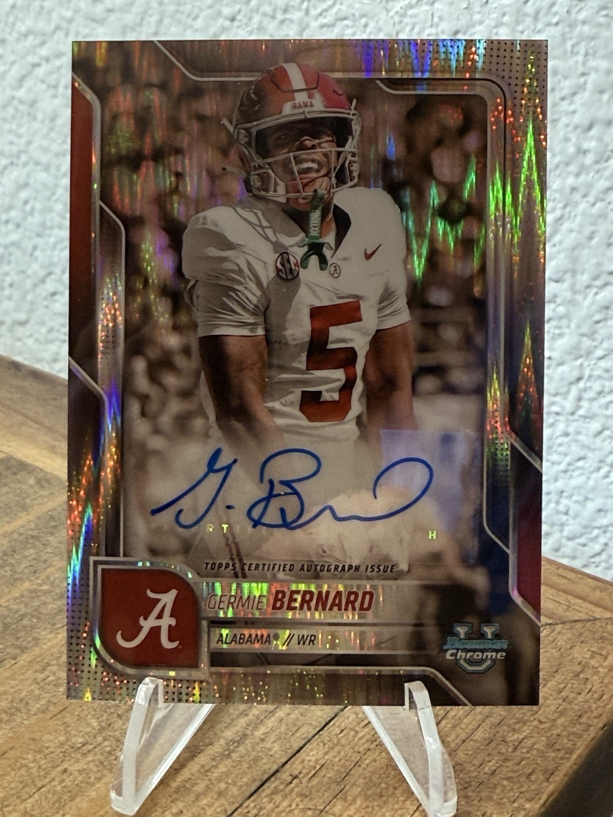 2025 Bowman Chrome U Germie Bernard Prospect Auto Stealth Refractor #BCA-GB