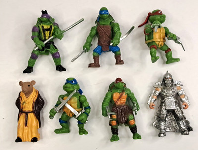 PLAYMATES TMNT Lot of 7 Action Figures Turtles 2'' Teenage Mutant Ninja Toys