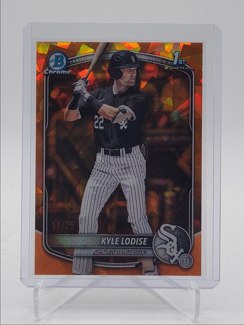 KYLE LODISE 2025 BOWMAN CHROME DRAFT SAPPHIRE 1ST ORANGE /25 Q3855