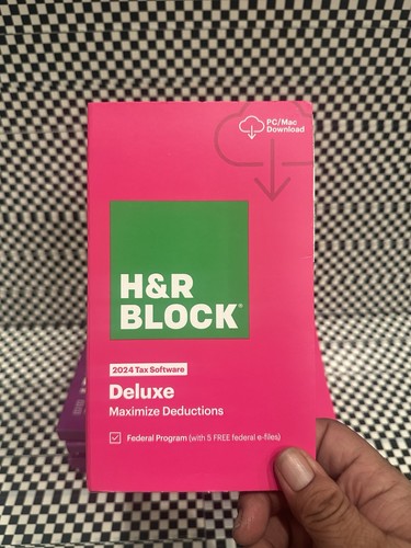 H&R Block 2024 Deluxe Federal Only Key Card Brand New 1433606-24