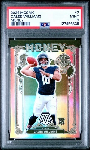 2024 Panini Mosaic Money Prizm Caleb Williams #7 PSA 9 Rookie Bears Case Hit