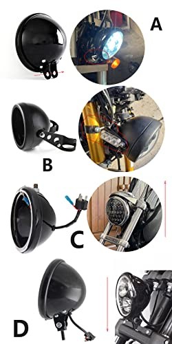 5.75" Headlight Housing Motorcycle 5 3/4 inch Round LED Headlight Bucket for - Picture 3 of 6