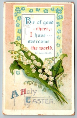 Holy Easter   Amesbury Massachusetts  Cancel  Embossed Postcard  1911