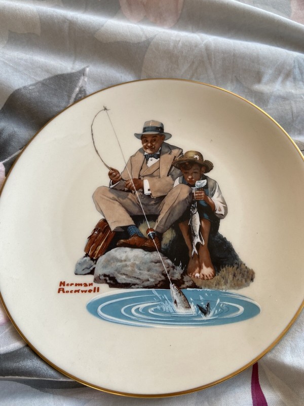 Norman Rockwell Plate Catching The Big One