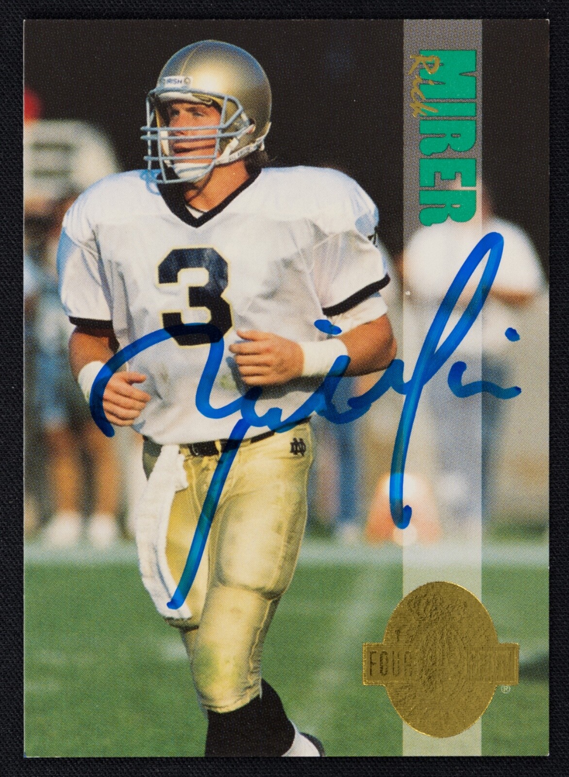Rick Mirer Signed 1993 Classic Four Sport Gold Card #92 - Notre Dame Auto