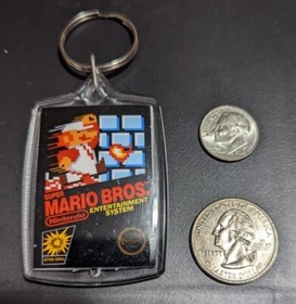 Super Mario Bros. 1 Mini NES Video Game Box Art Keychain