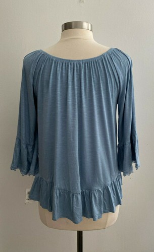 Top azul con hombros descubiertos o al hombro Style & Co talla grande nuevo con etiquetas - Imagen 3 de 4