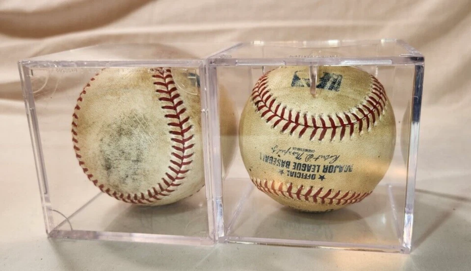 JAKE FARIA & ADEINY HECHAVARRIA BÉISBOL Autografiado Tampa Bay Rays con Estuches Foto 3 de 4